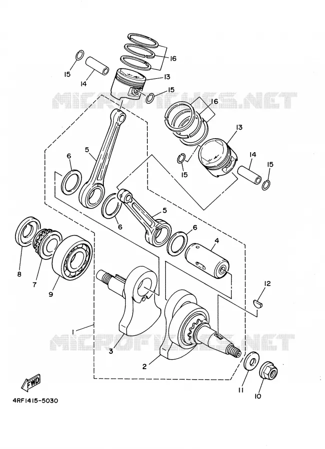 CRANKSHAFT / PISTON Yamaha MOTO 125 2002 DRAGSTAR  XVS125
