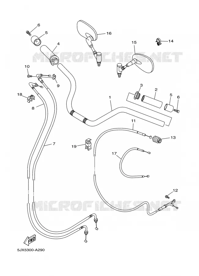 HANDLEBAR & CABLES Yamaha MOTO 125 2002 DRAGSTAR  XVS125
