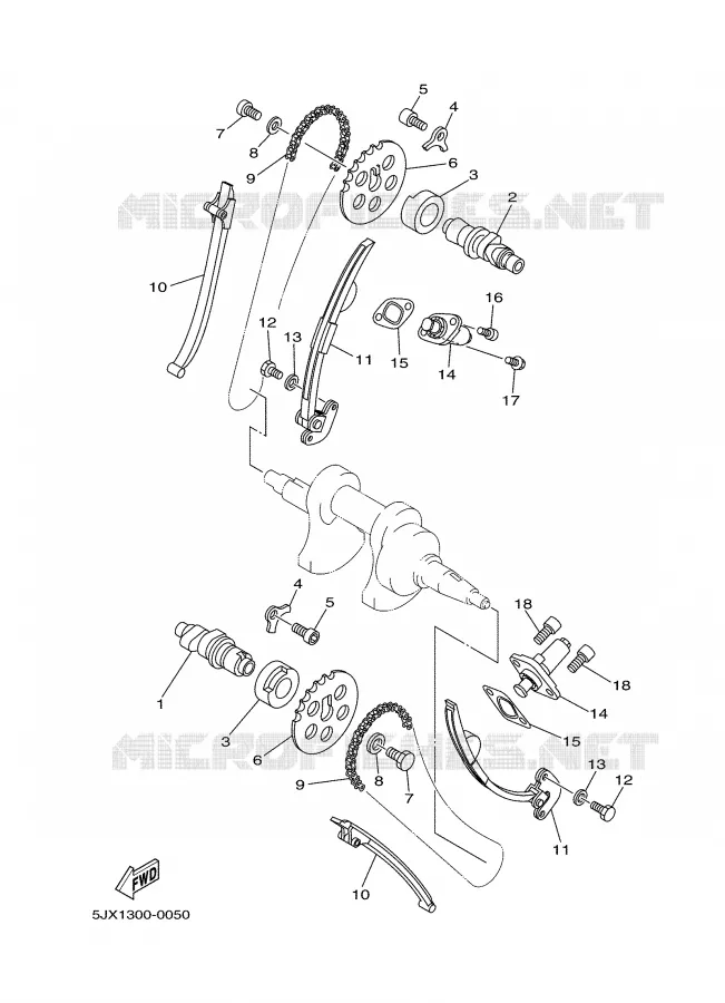 CAMSHAFT / TIMING CHAIN Yamaha MOTO 125 2004 DRAGSTAR  XVS125