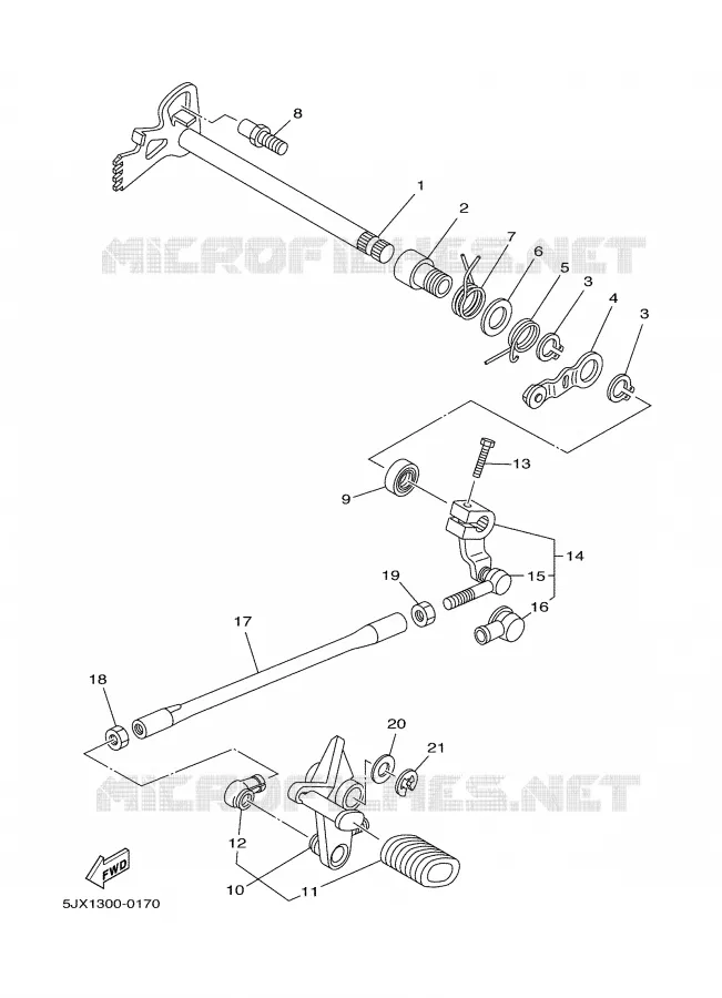 GEAR SHIFT SHAFT / LEVER Yamaha MOTO 125 2004 DRAGSTAR  XVS125
