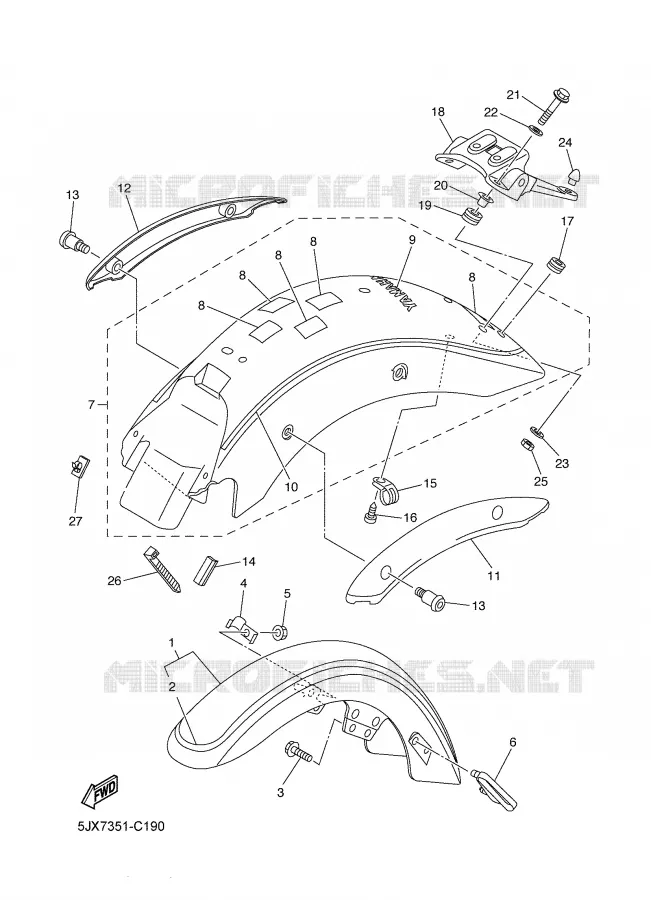 FENDER Yamaha MOTO 125 2004 DRAGSTAR  XVS125