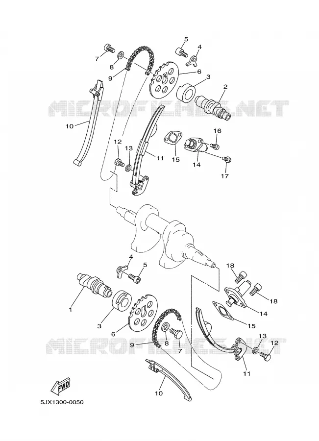 CAMSHAFT / TIMING CHAIN Yamaha MOTO 125 2004 DRAGSTAR  XVS125