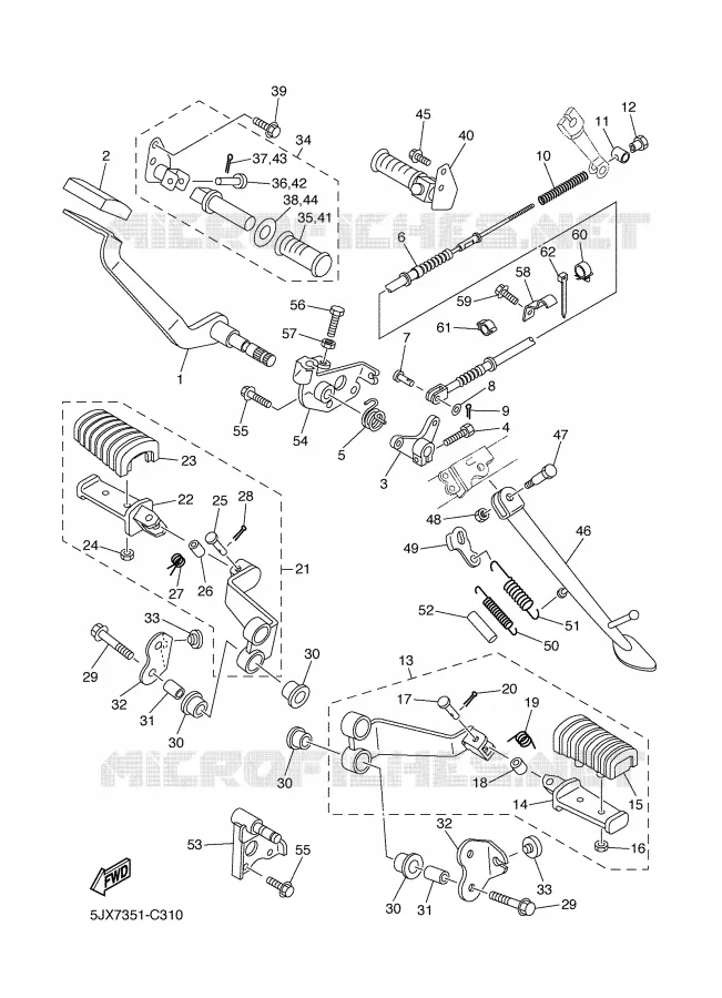 STAND / FOOTREST Yamaha MOTO 125 2004 DRAGSTAR  XVS125