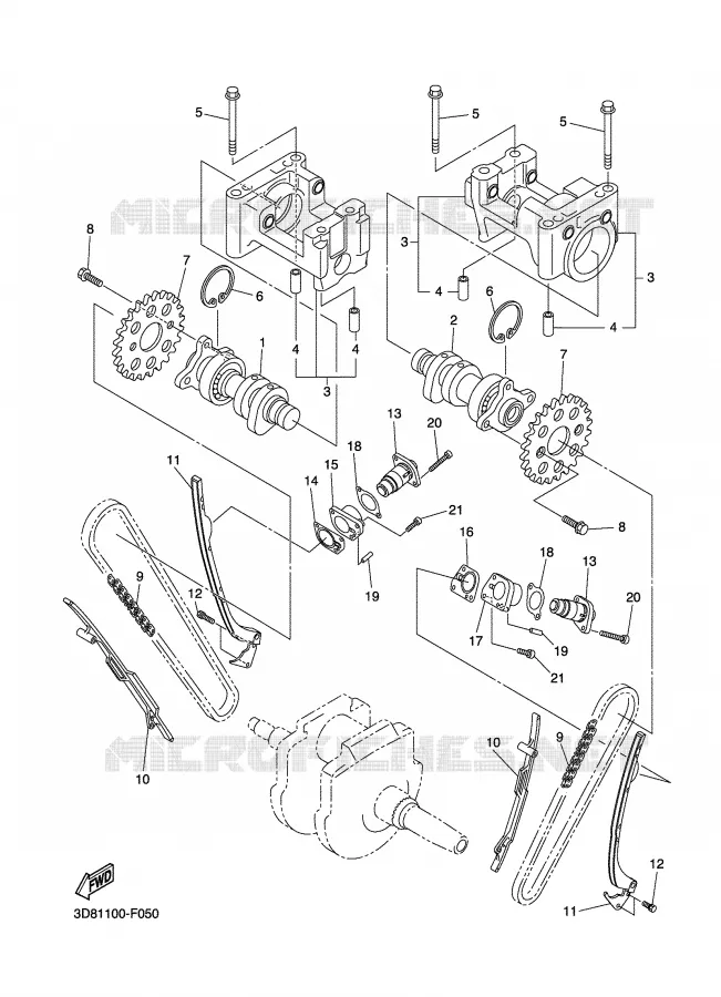 CAMSHAFT / TIMING CHAIN Yamaha MOTO 1300 2008 MIDNIGHT STAR  XVS1300A MIDNIGHT STAR