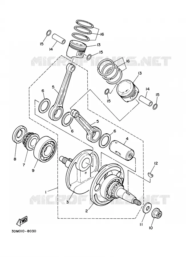 CRANKSHAFT / PISTON Yamaha MOTO 250 2004 DRAGSTAR  XVS250