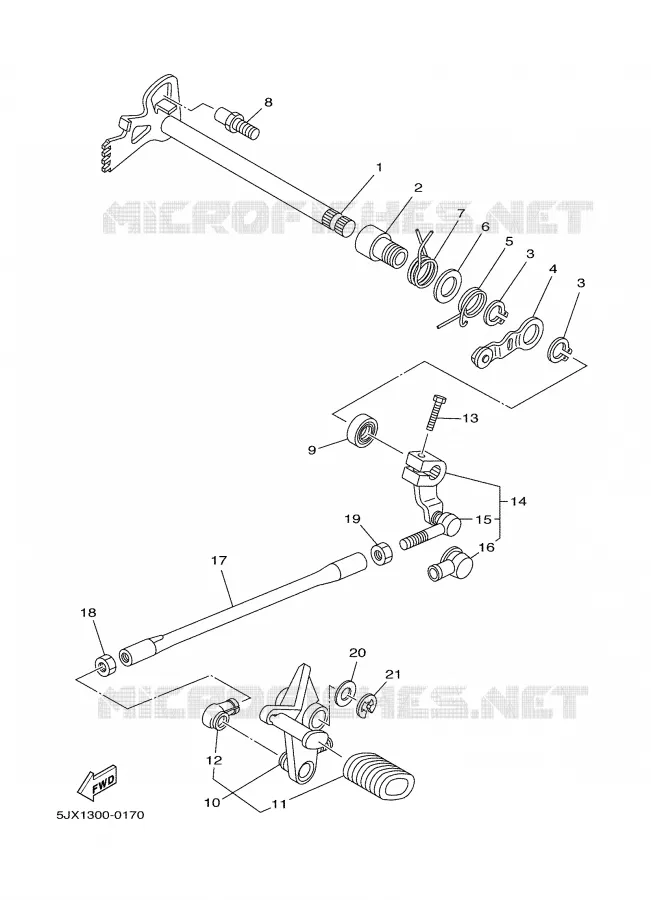 GEAR SHIFT SHAFT / LEVER Yamaha MOTO 250 2004 DRAGSTAR  XVS250