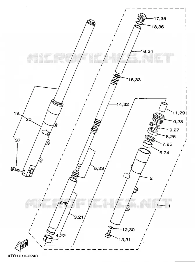 FRONT FORK Yamaha MOTO 650 1997 DRAGSTAR  XVS650
