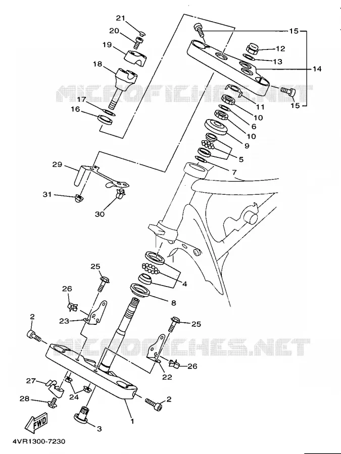 STEERING Yamaha MOTO 650 1997 DRAGSTAR  XVS650