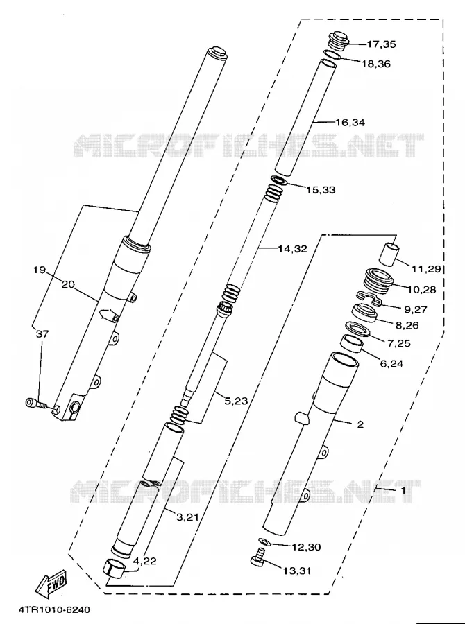 FRONT FORK Yamaha MOTO 650 1997 DRAGSTAR  XVS650