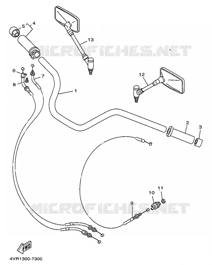 HANDLEBAR & CABLES Yamaha MOTO 650 1997 DRAGSTAR  XVS650