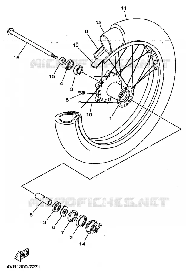 FRONT WHEEL Yamaha MOTO 650 1997 DRAGSTAR  XVS650