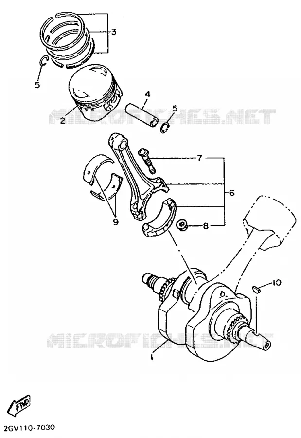 CRANKSHAFT / PISTON Yamaha MOTO 650 1997 DRAGSTAR  XVS650