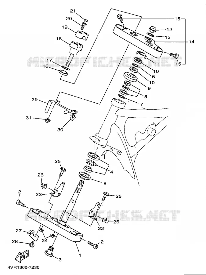 STEERING Yamaha MOTO 650 1997 DRAGSTAR  XVS650
