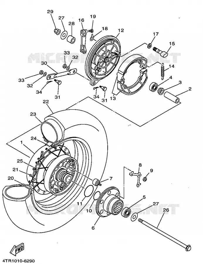REAR WHEEL Yamaha MOTO 650 1997 DRAGSTAR  XVS650