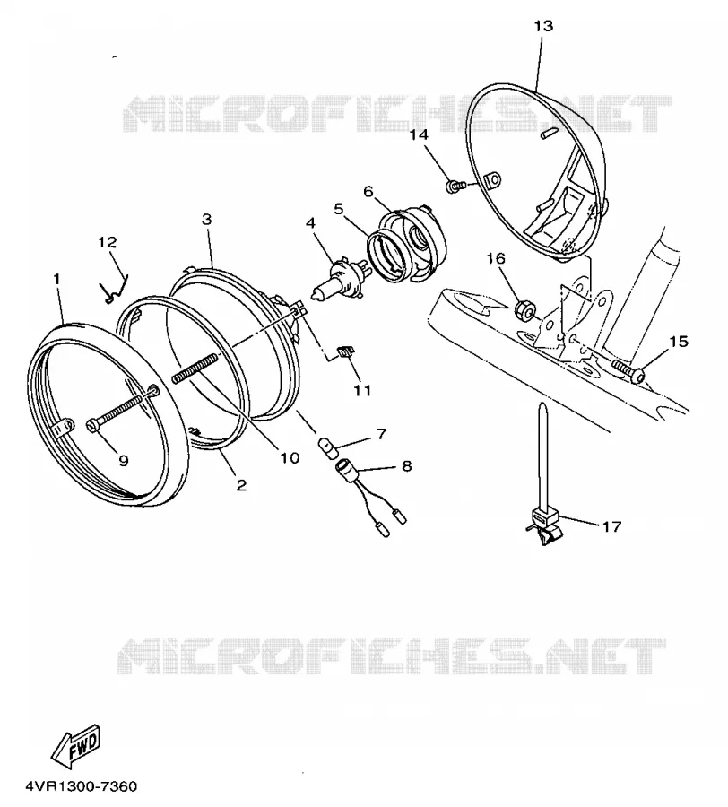 HEADLIGHT Yamaha MOTO 650 1997 DRAGSTAR  XVS650
