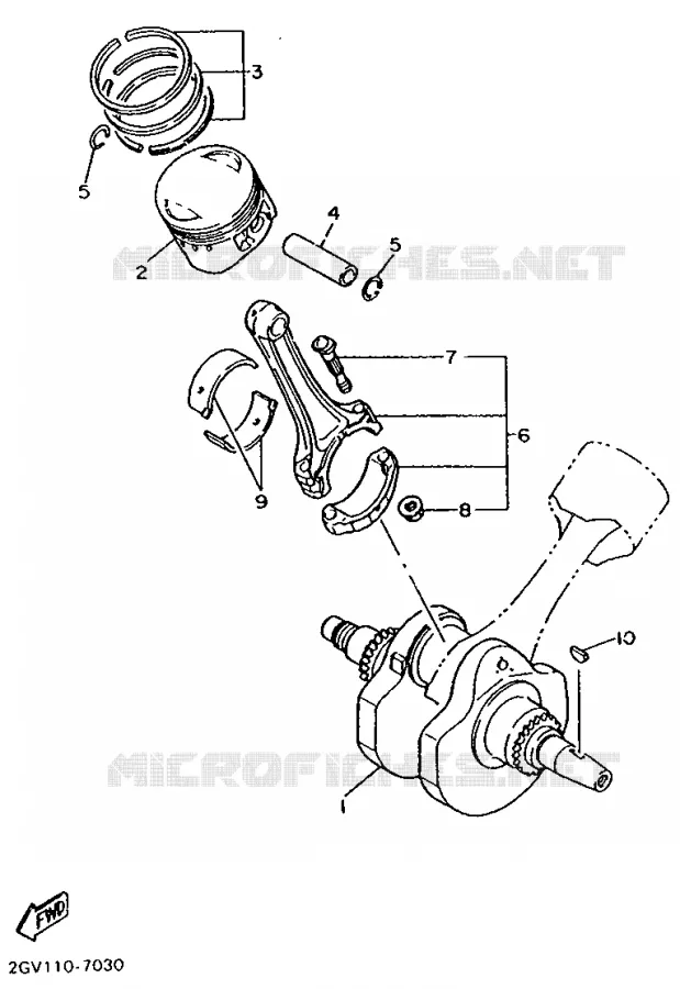 CRANKSHAFT / PISTON Yamaha MOTO 650 1997 DRAGSTAR  XVS650