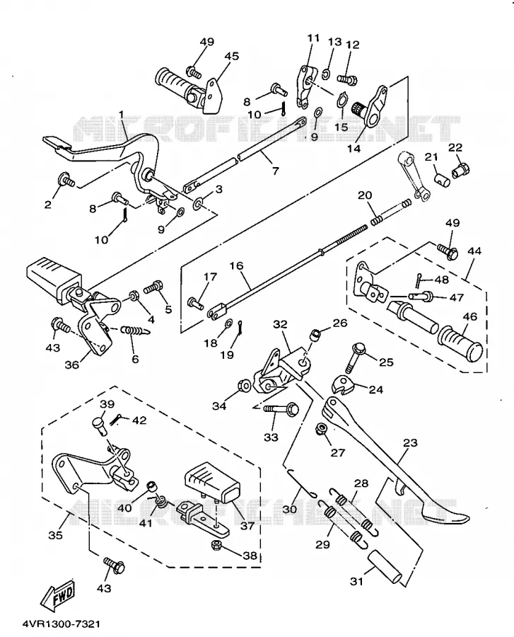 STAND / FOOTREST Yamaha MOTO 650 1997 DRAGSTAR  XVS650
