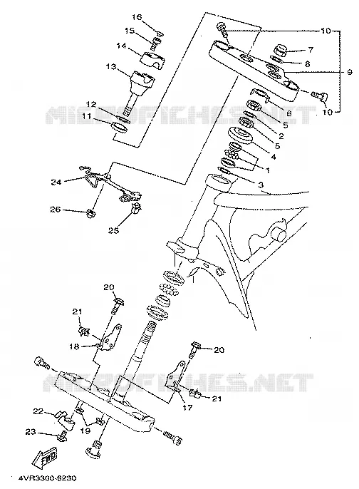STEERING Yamaha MOTO 650 1998 DRAGSTAR  XVS650