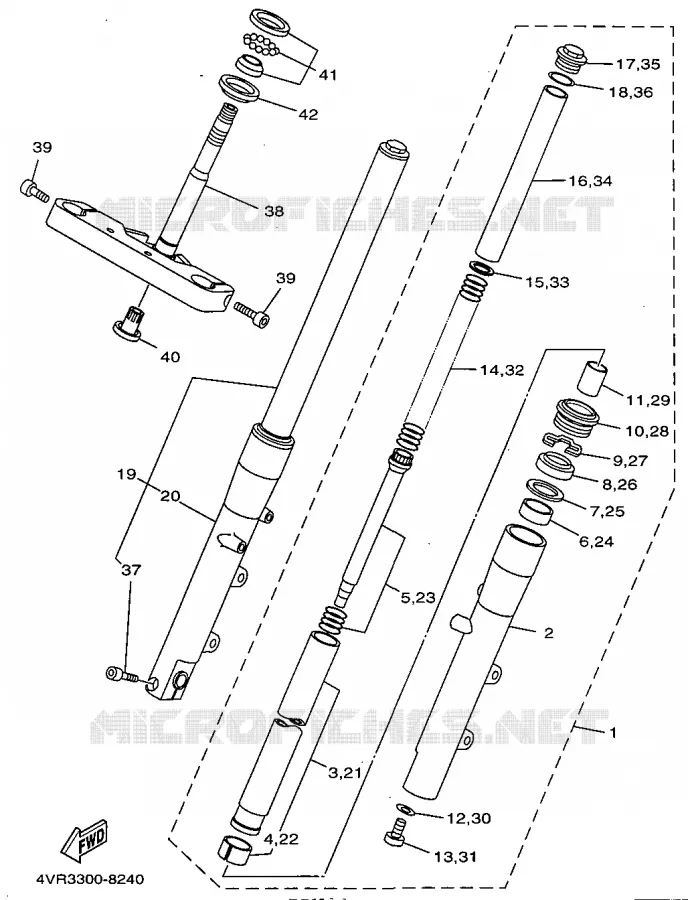 FRONT FORK Yamaha MOTO 650 1998 DRAGSTAR  XVS650