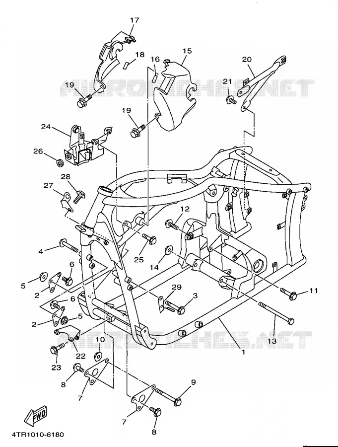 FRAME Yamaha MOTO 650 1998 DRAGSTAR  XVS650
