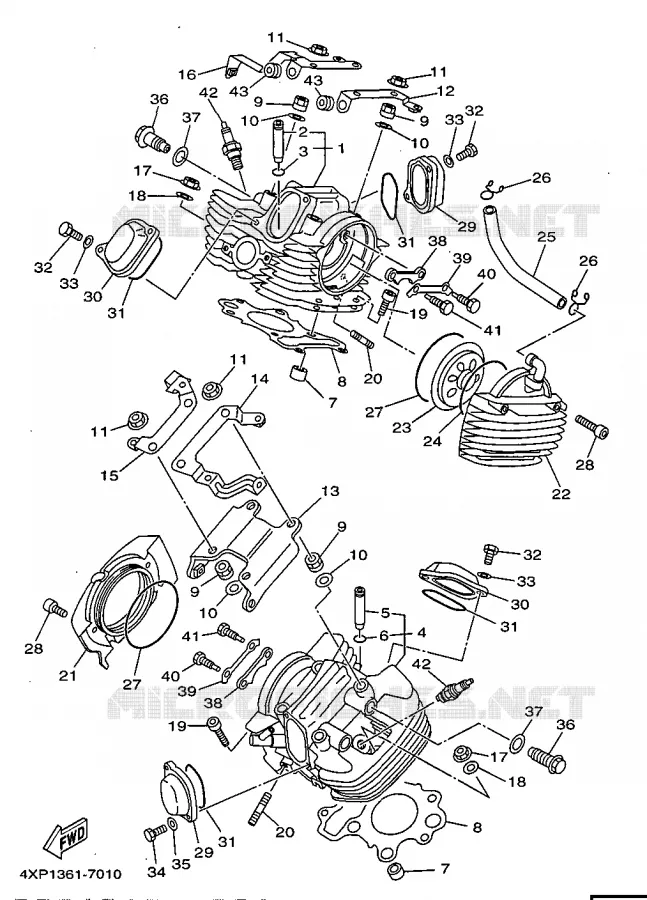 CYLINDER HEAD  Yamaha MOTO 650 1998 DRAGSTAR  XVS650