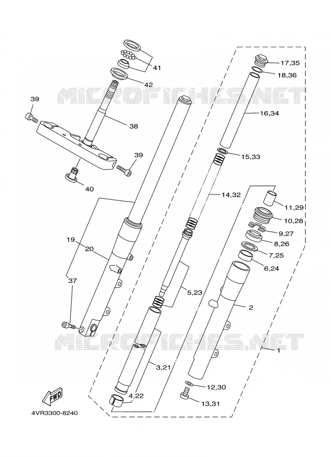 FRONT FORK Yamaha MOTO 650 2000 DRAGSTAR  XVS650