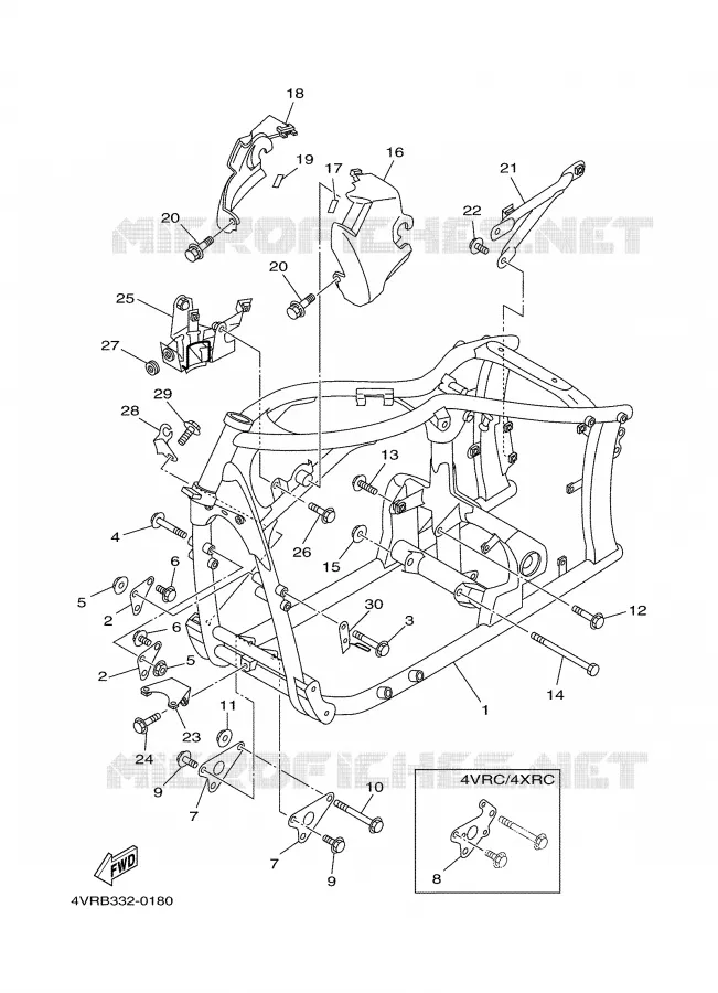 FRAME Yamaha MOTO 650 2000 DRAGSTAR  XVS650