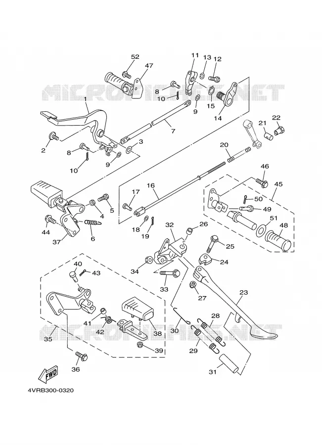 STAND / FOOTREST Yamaha MOTO 650 2000 DRAGSTAR  XVS650