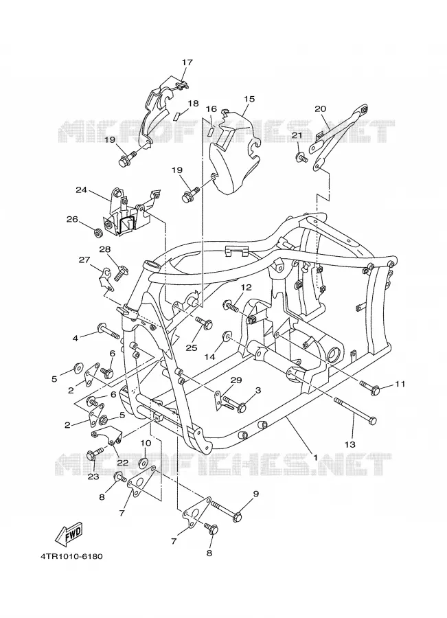 FRAME Yamaha MOTO 650 2000 DRAGSTAR  XVS650