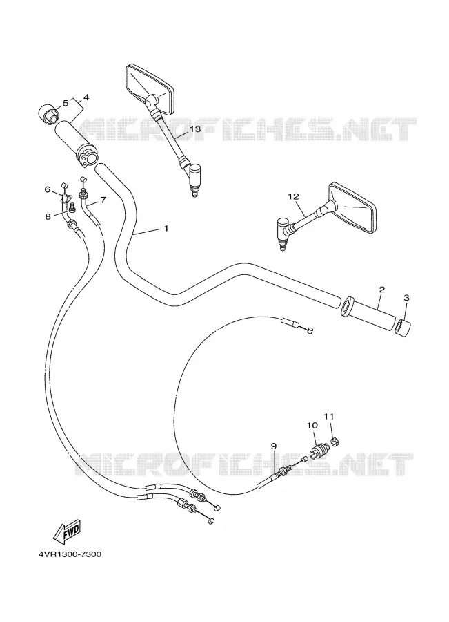 HANDLEBAR & CABLES Yamaha MOTO 650 2000 DRAGSTAR  XVS650