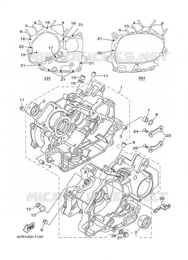 CRANKCASE Yamaha MOTO 650 2000 DRAGSTAR  XVS650
