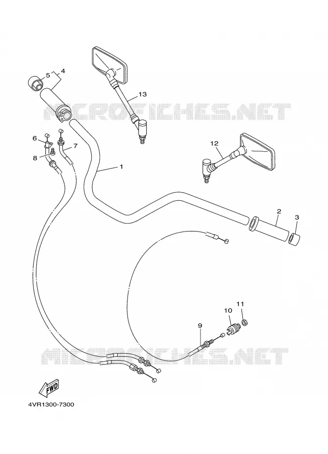 HANDLEBAR & CABLES Yamaha MOTO 650 2000 DRAGSTAR  XVS650