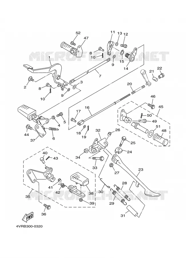 STAND / FOOTREST Yamaha MOTO 650 2000 DRAGSTAR  XVS650