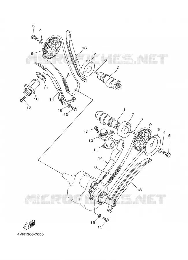 CAMSHAFT / TIMING CHAIN Yamaha MOTO 650 2001 DRAGSTAR  XVS650