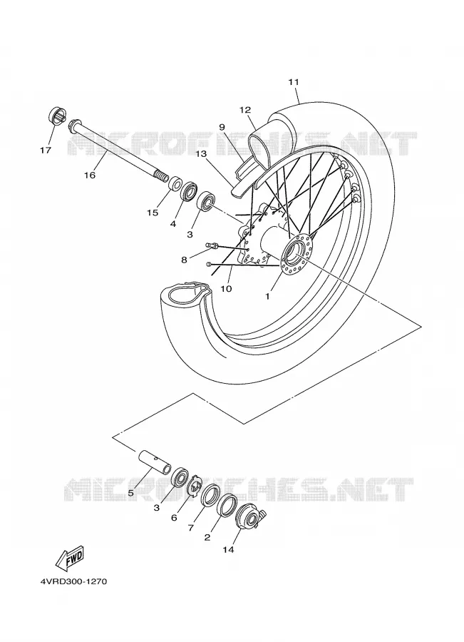 FRONT WHEEL Yamaha MOTO 650 2001 DRAGSTAR  XVS650