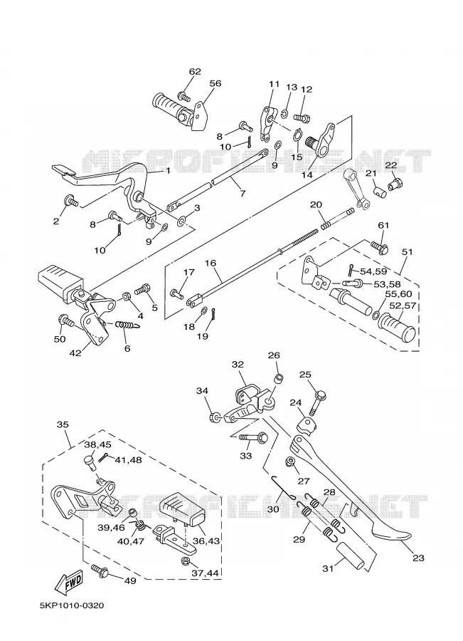 STAND / FOOTREST Yamaha MOTO 650 2001 DRAGSTAR  XVS650