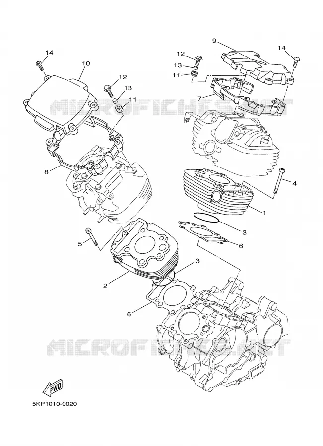 CYLINDER Yamaha MOTO 650 2002 DRAGSTAR  XVS650