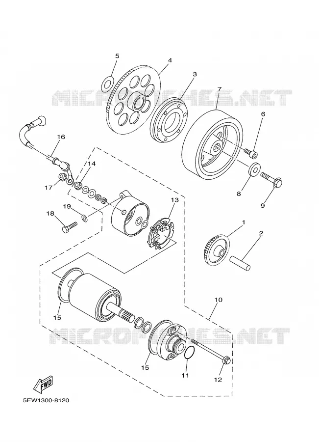 STARTER CLUTCH Yamaha MOTO 650 2002 DRAGSTAR  XVS650