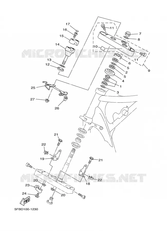 STEERING Yamaha MOTO 650 2002 DRAGSTAR  XVS650