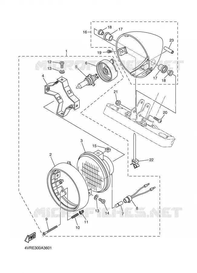 HEADLIGHT Yamaha MOTO 650 2002 DRAGSTAR  XVS650