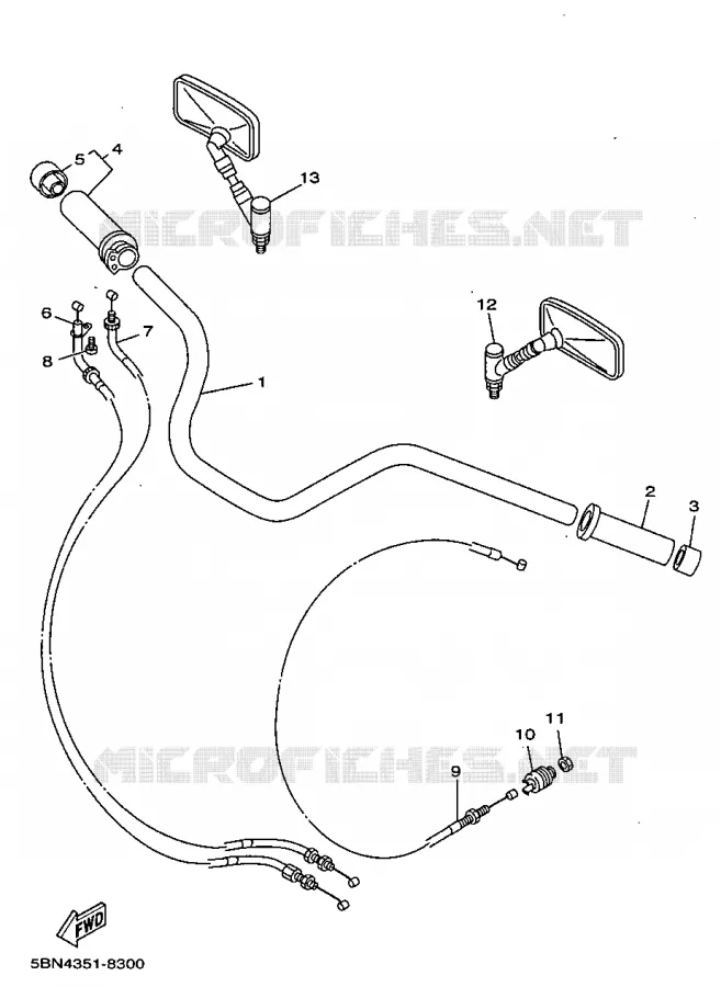 HANDLEBAR & CABLES Yamaha MOTO 650 1998 DRAGSTAR  XVS650A