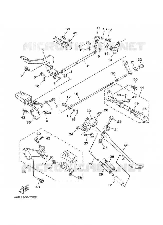STAND / FOOTREST Yamaha MOTO 650 2000 DRAGSTAR  XVS650A