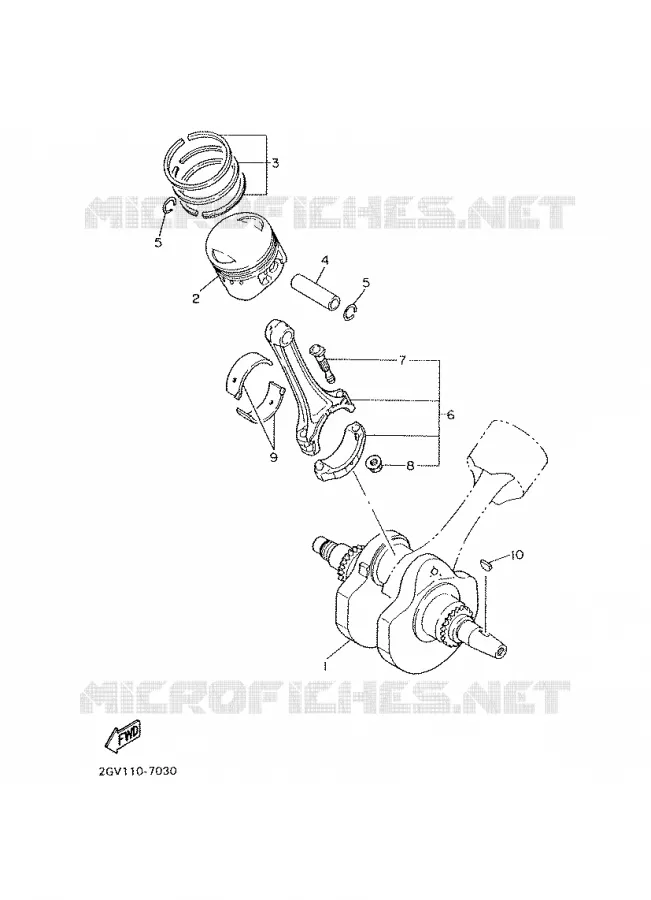 CRANKSHAFT / PISTON Yamaha MOTO 650 2000 DRAGSTAR  XVS650A