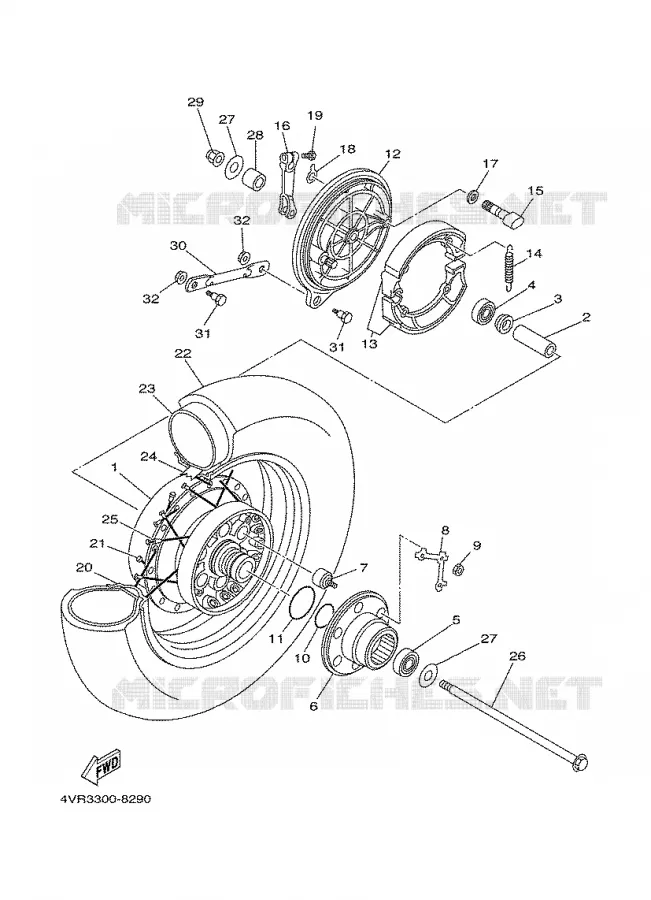REAR WHEEL Yamaha MOTO 650 2000 DRAGSTAR  XVS650A