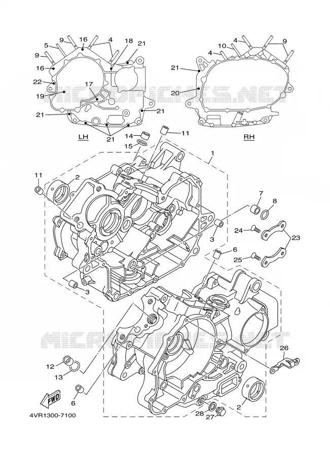 CRANKCASE Yamaha MOTO 650 2000 DRAGSTAR  XVS650A
