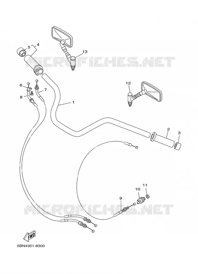 HANDLEBAR & CABLES Yamaha MOTO 650 2000 DRAGSTAR  XVS650A