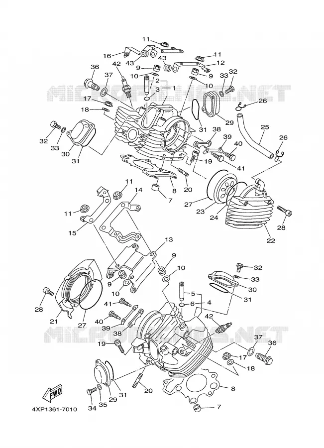 CYLINDER HEAD  Yamaha MOTO 650 2001 DRAGSTAR  XVS650A