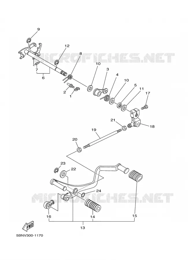 GEAR SHIFT SHAFT / LEVER Yamaha MOTO 650 2001 DRAGSTAR  XVS650A