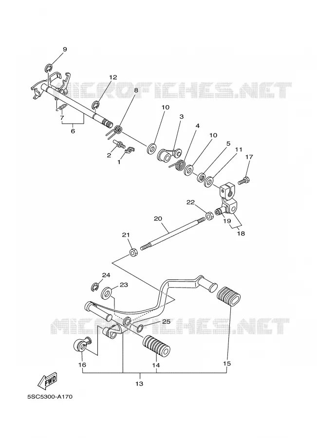 GEAR SHIFT SHAFT / LEVER Yamaha MOTO 650 2002 DRAGSTAR  XVS650A