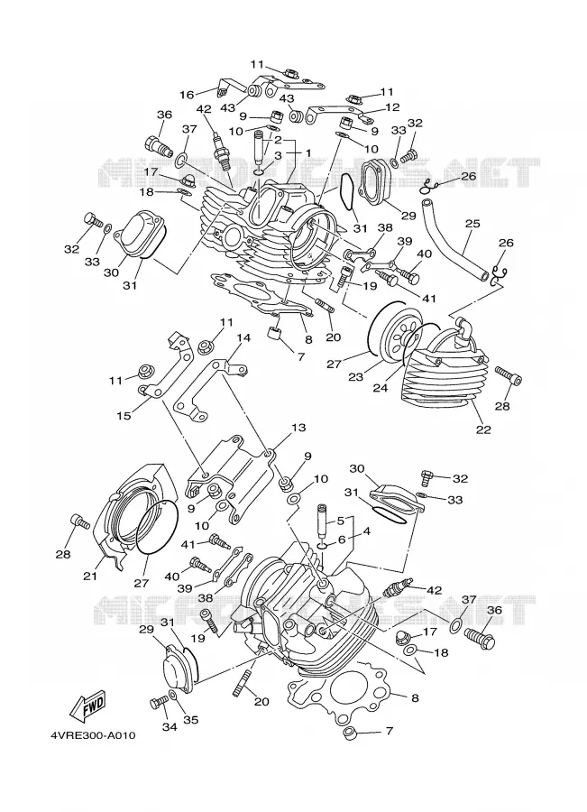 CYLINDER HEAD  Yamaha MOTO 650 2004 DRAGSTAR  XVS650A